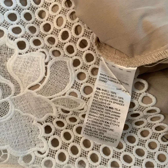 White House Black Market White Lace Shift Dress With Satin Sash Belt Size 4 - Picture 11 of 12